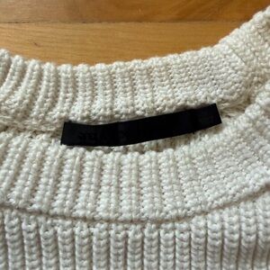 Jenni Kayne Cream Cotton Fisherman Crewneck Sweater